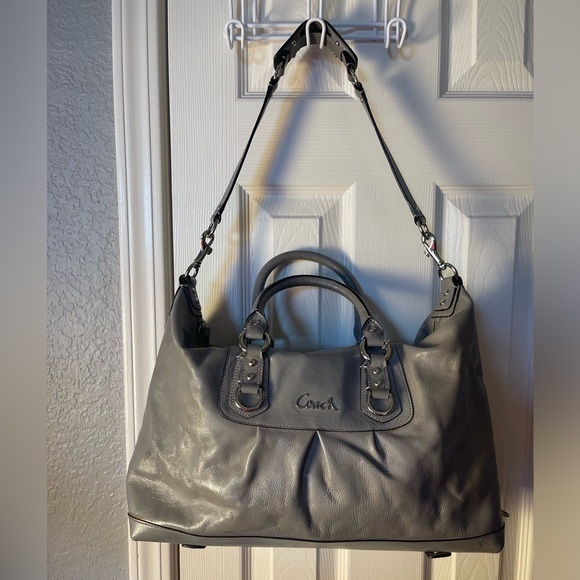 Coach Large Gray Ashley Satchel - Picture 1 of 12